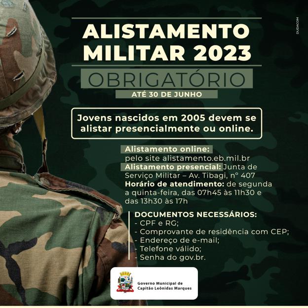 JOVENS QUE COMPLETAM 18 ANOS EM 2023 JÁ PODEM SE ALISTAR NO SERVIÇO MILITAR